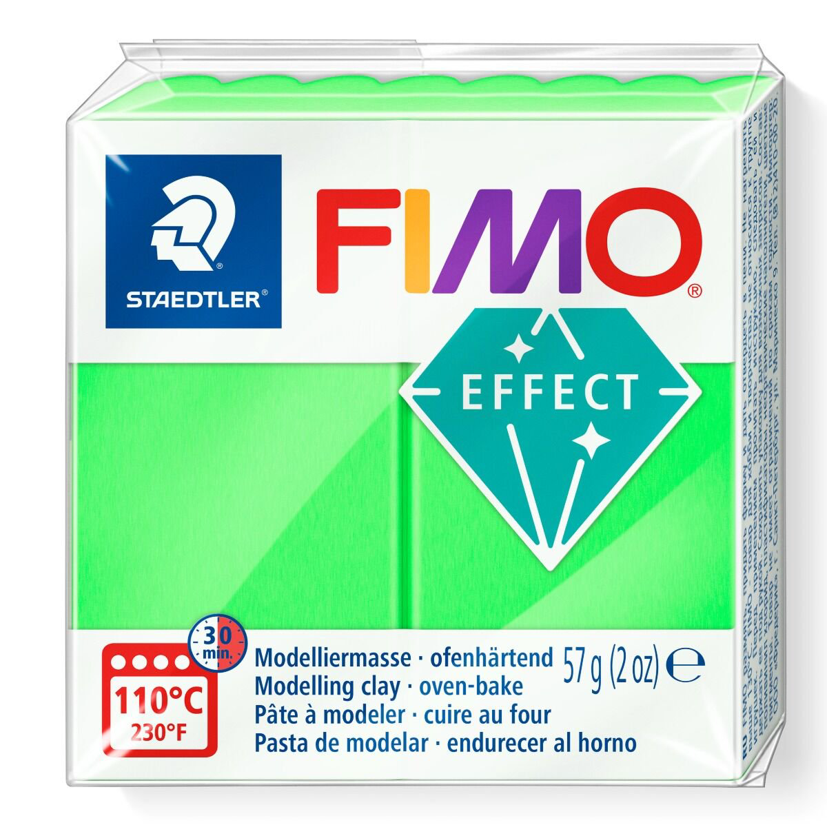 Полимерная глина Staedtler Fimo Effect neon green 57гр купить,NaN