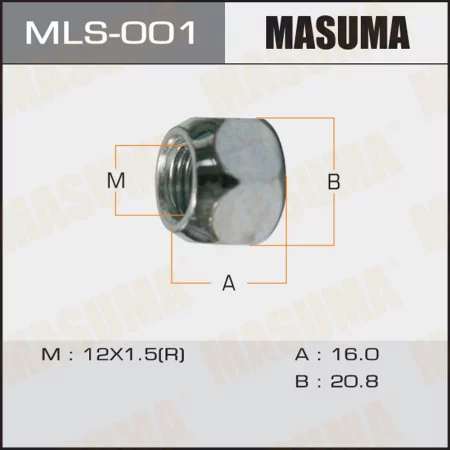 Гайка колесная Masuma mls-001 12x1.5 S-21 открытая купить,NaN