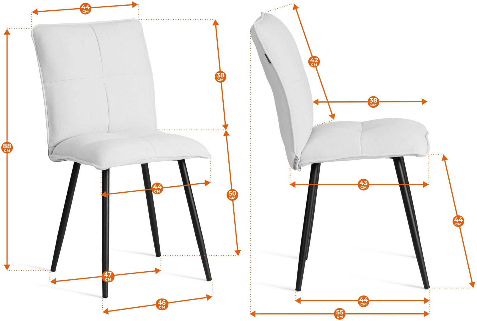 Стул обеденный Dominika Sweet 24816 88x44x43см серый купить,NaN