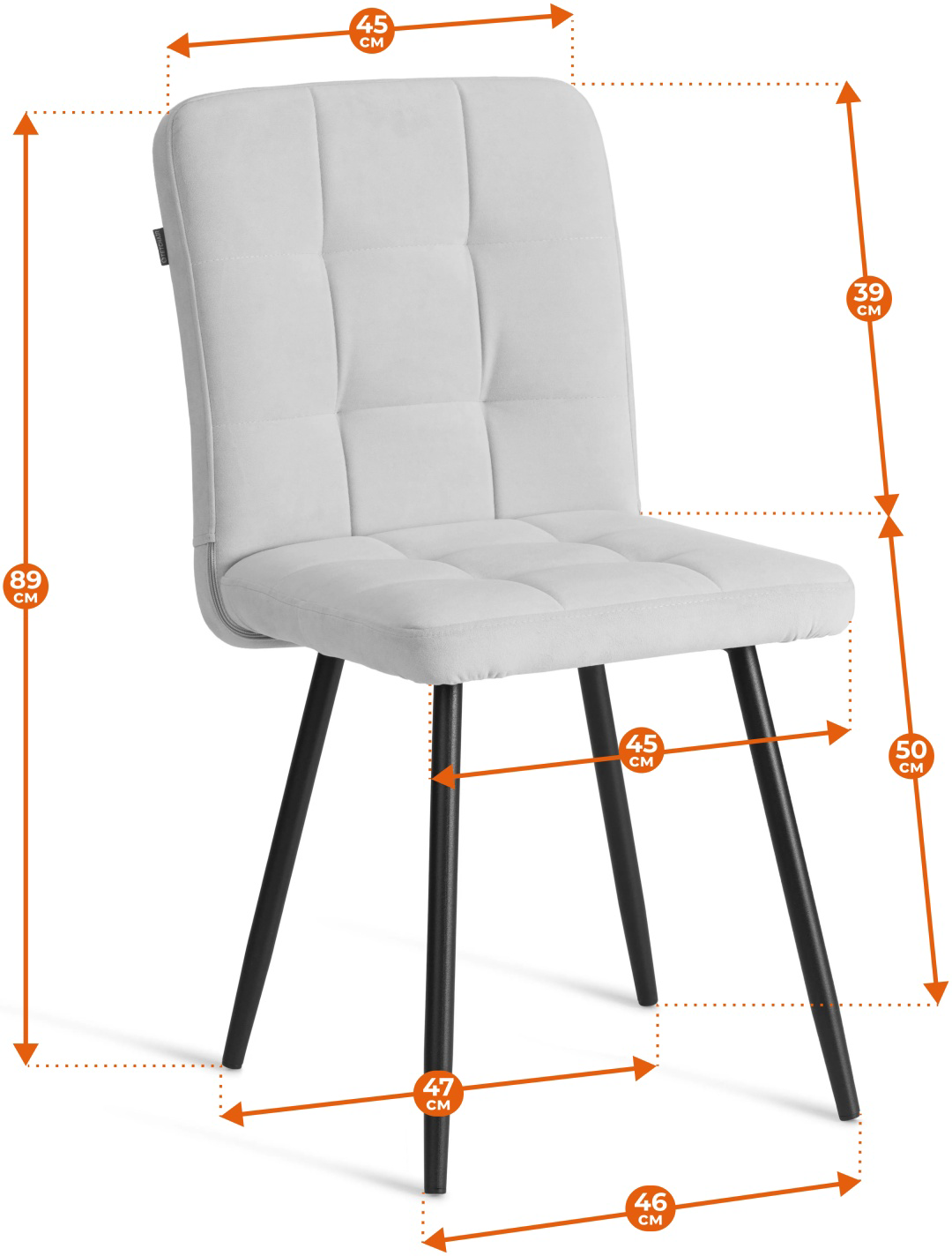 Стул обеденный Dominika Medeo 24812 45x43x89см серый купить,NaN