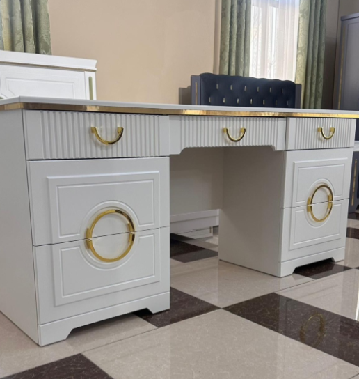 Туалетный столик СлонимМебель Мармарис 172x44x77см белый купить,NaN