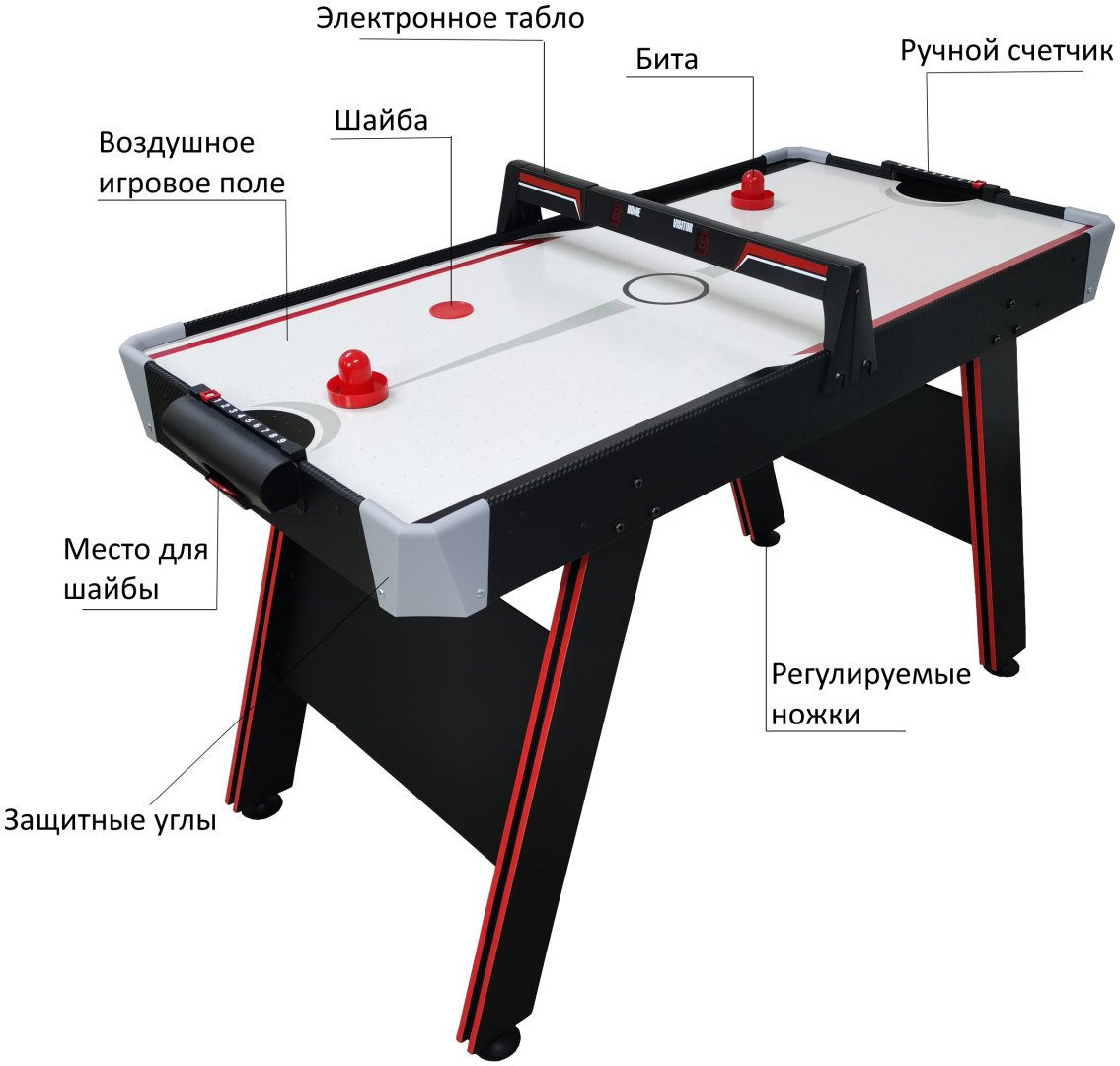 Игровой стол для аэрохоккея черный 4 фута купить,71990