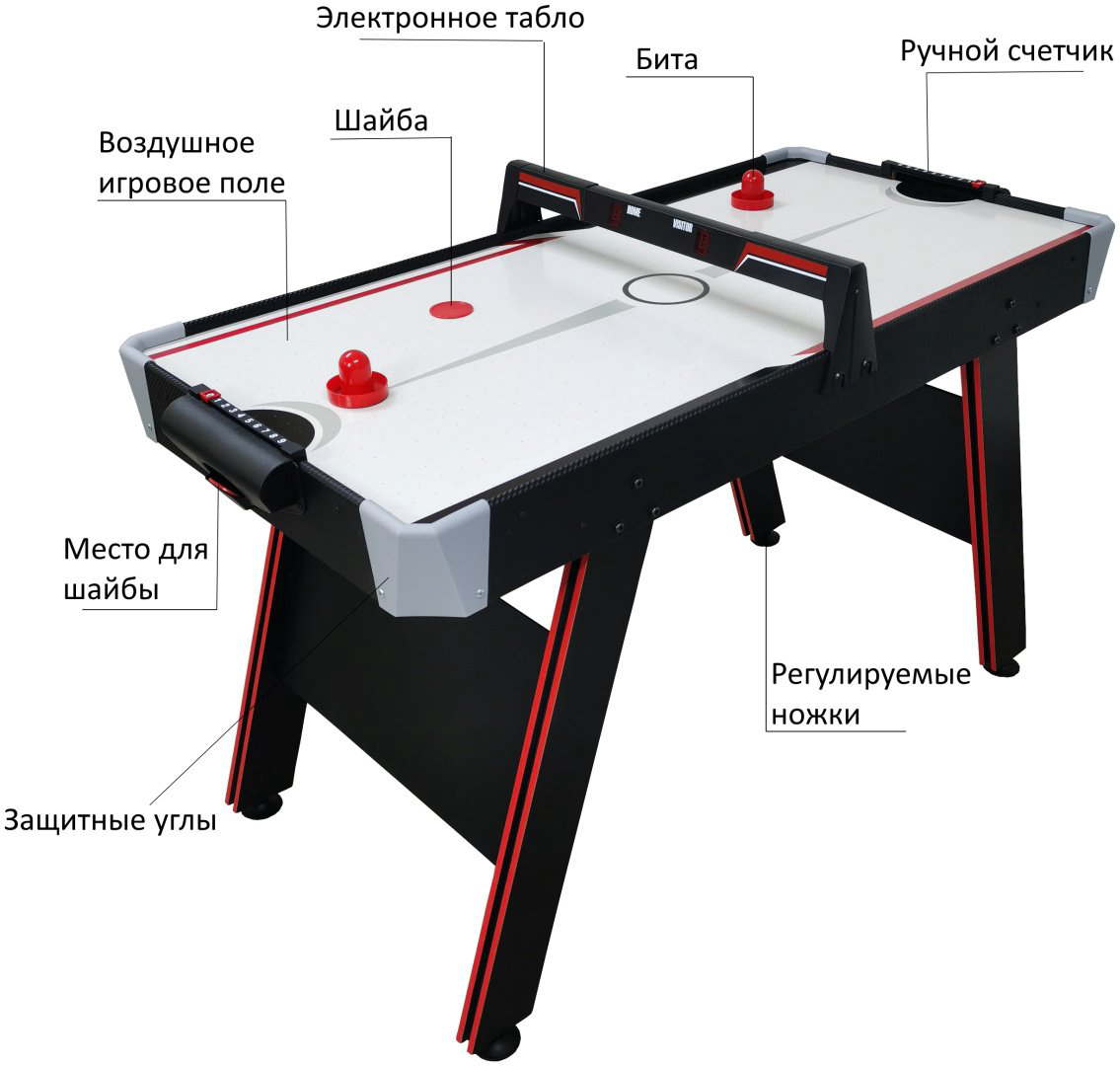 Игровой стол для аэрохоккея черный 4 фута купить,71990