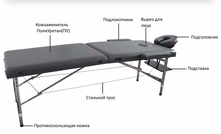 FitTop кушетка Aluminium FT-MK200Black до 250 кг 60х180 см купить,NaN