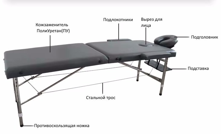 FitTop кушетка Aluminium FT-MK200Black до 250 кг 60х180 см купить,NaN