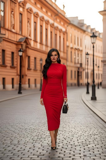 Платье вечернее Dominika 51911 красное 48