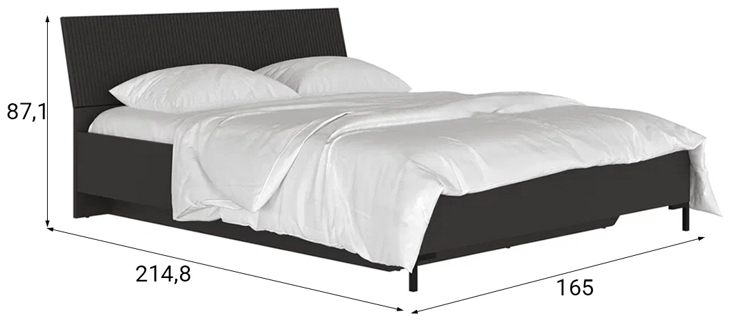 Кровать Dominika Сан-Джиминьяно LOZ160x200см без матраса графит купить,NaN