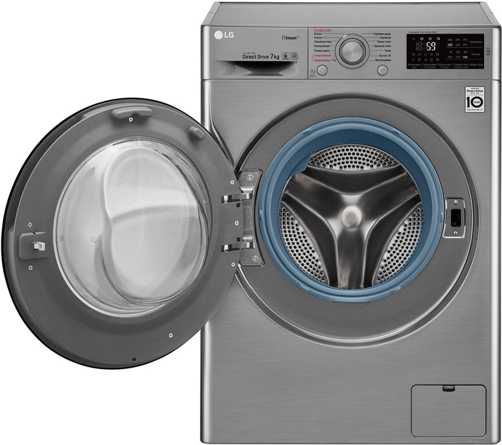 Стиральная машина LG F2M5HS6S серебристая  купить,NaN