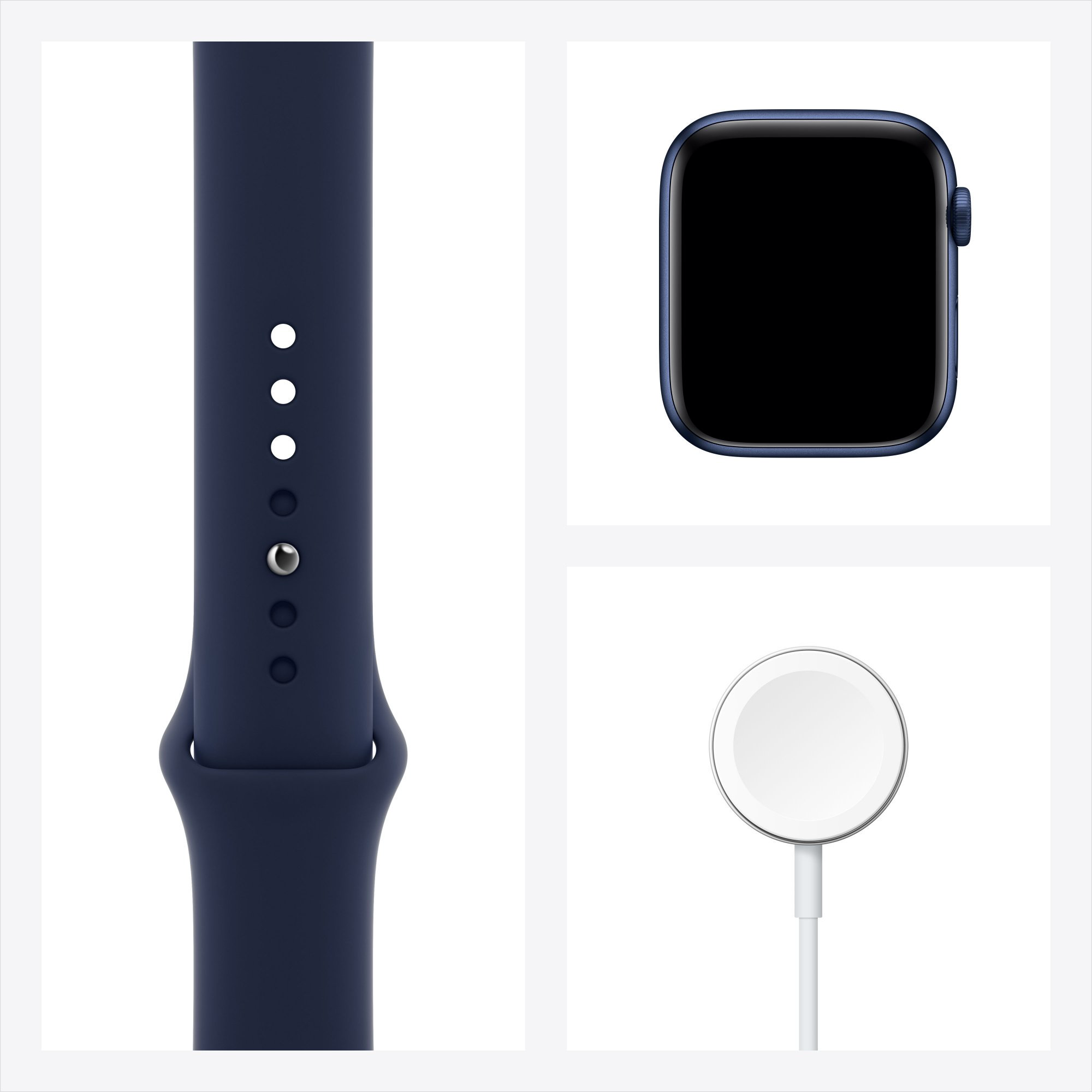 Смарт-часы Apple Watch Series 6 44mm M00J3 Sport Band Deep Navy-Blue купить,NaN