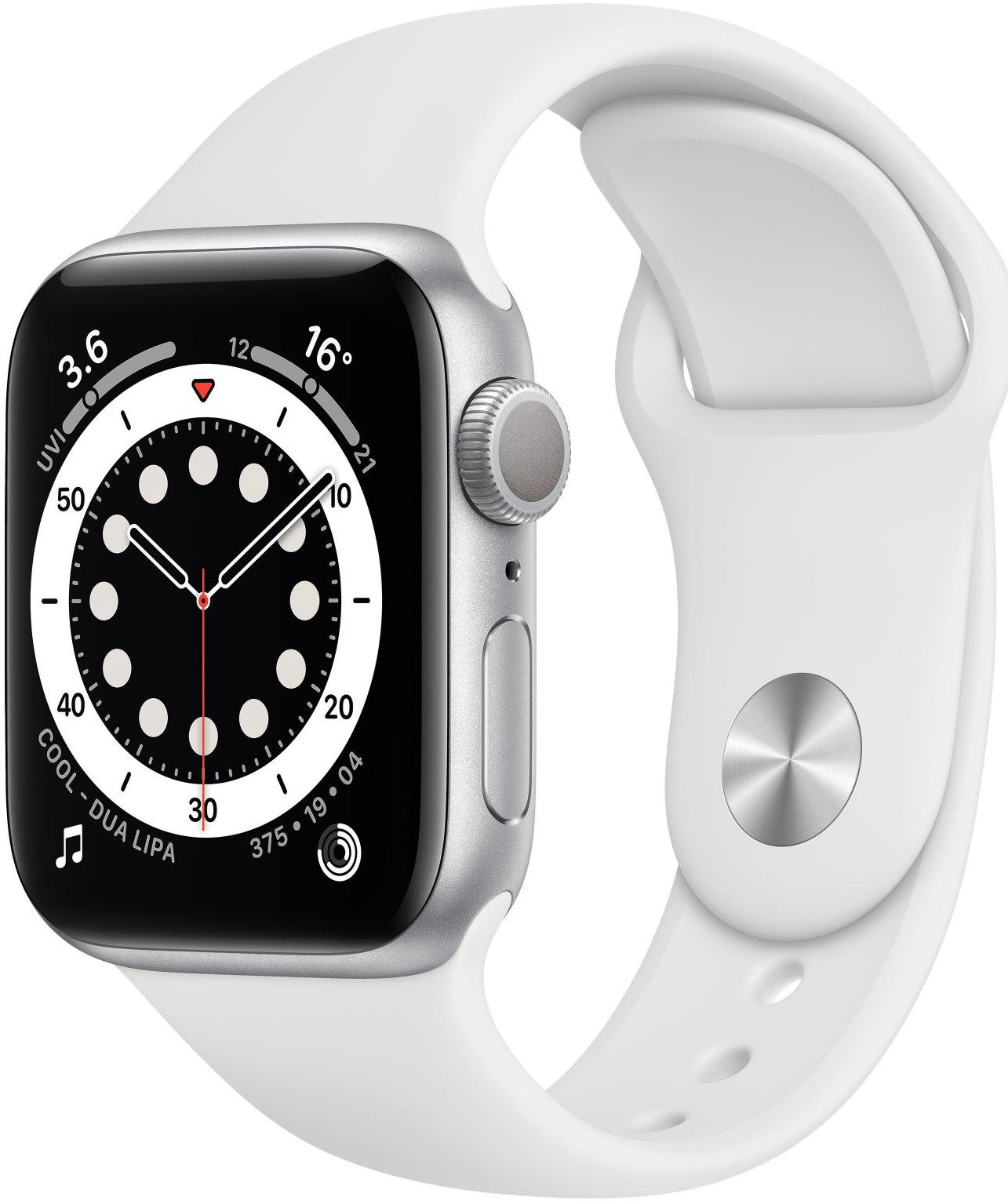 Смарт-часы Apple Watch Series 6 40mm MG283 Sport Band White-Silver купить,NaN