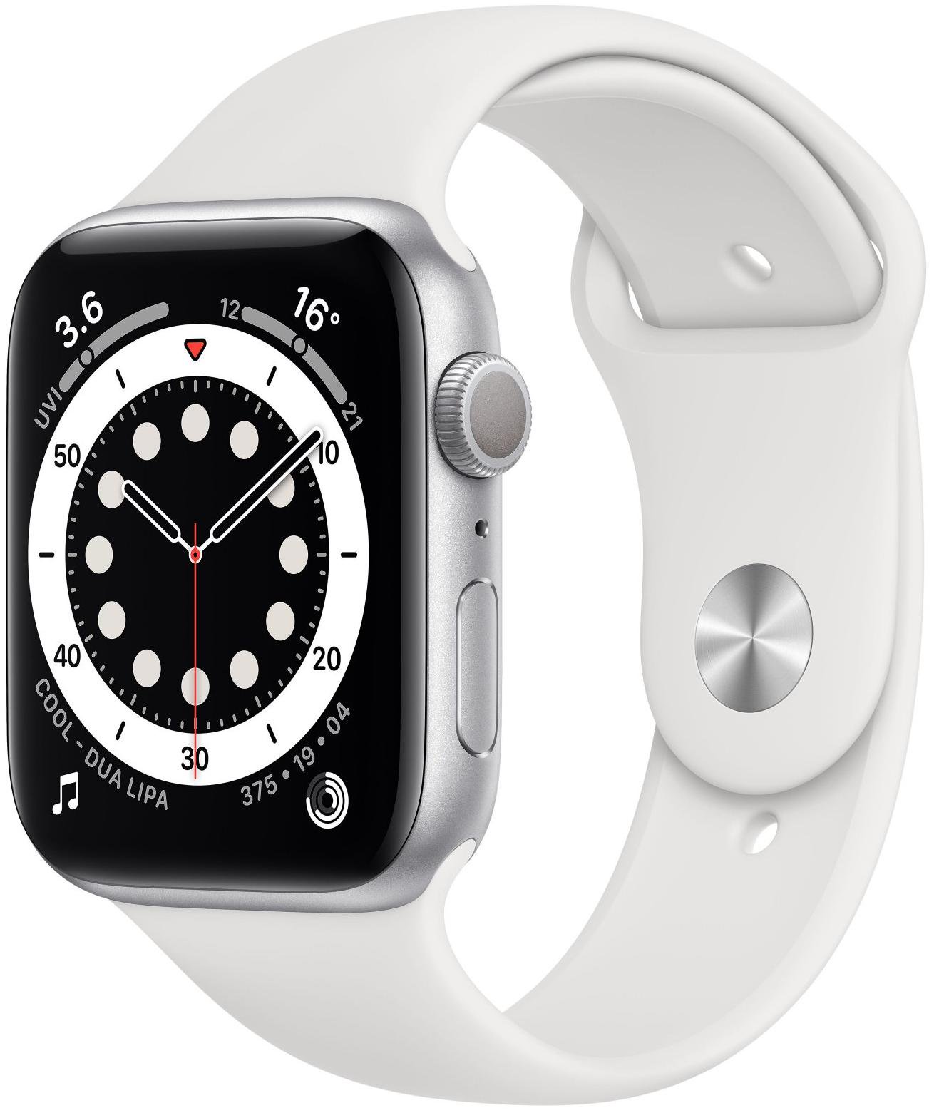 Смарт-часы Apple Watch Series 6 44mm M00D3 Sport Band Silver-White  купить,NaN