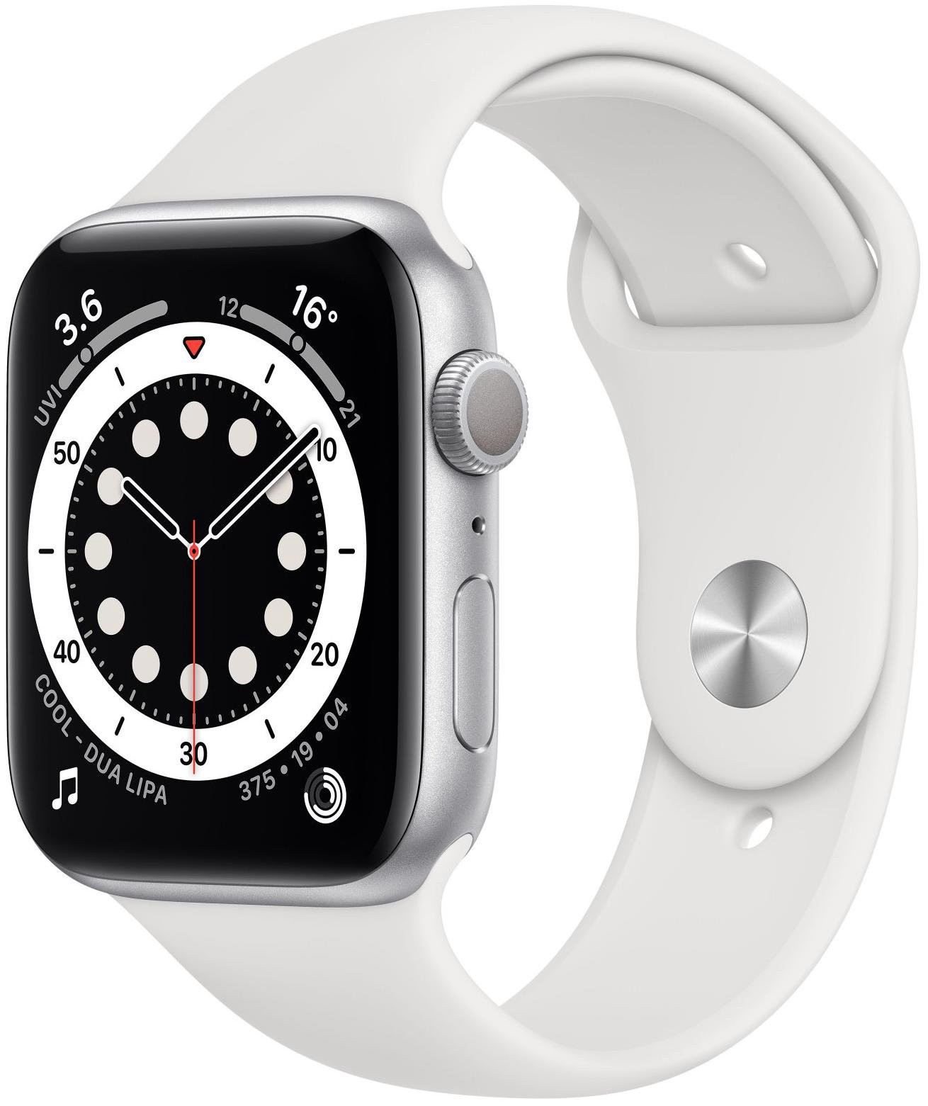 Смарт-часы Apple Watch Series 6 44mm M00D3 Sport Band Silver-White  купить,NaN
