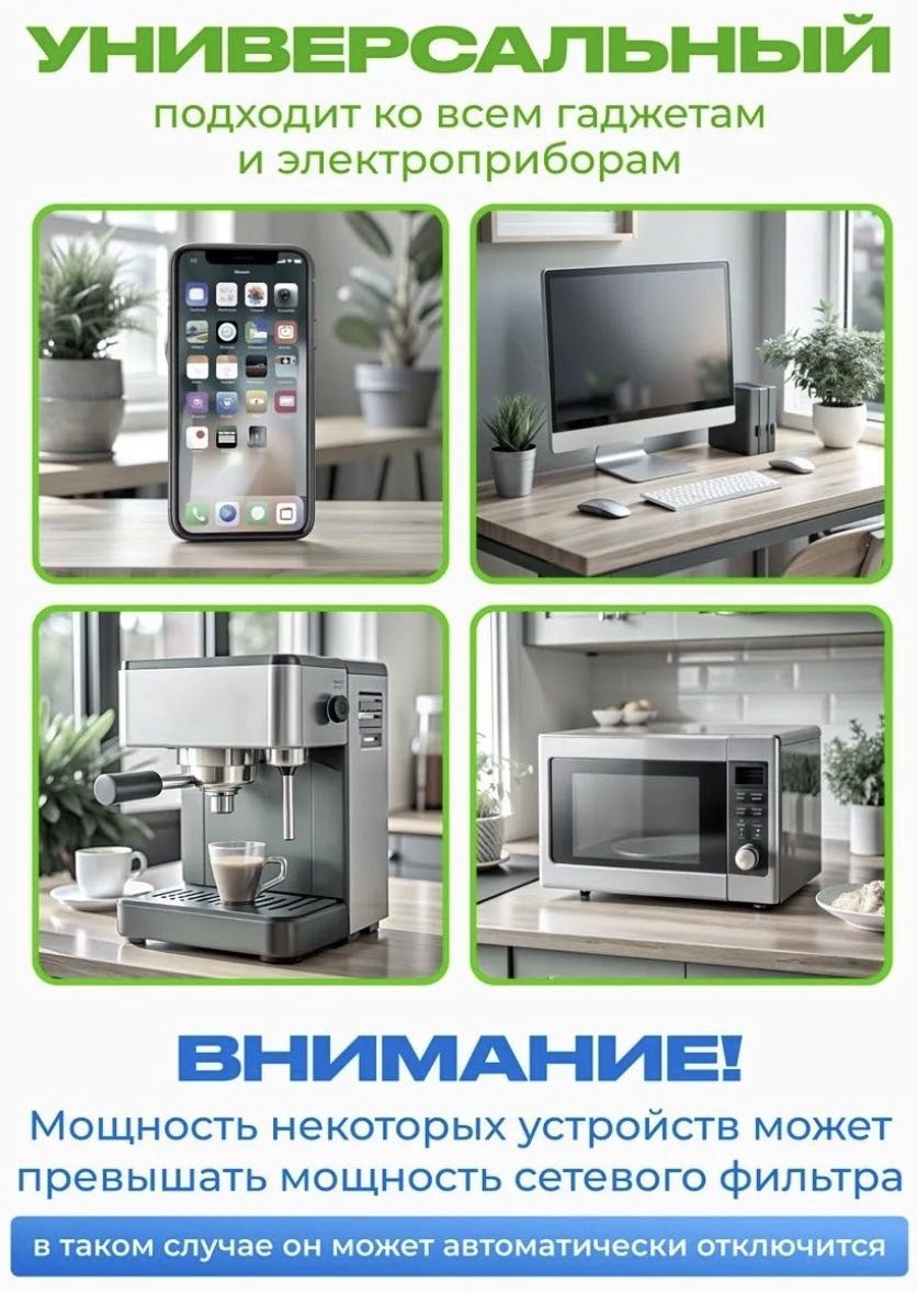 Сетевой фильтр Yili PWR06 белый купить,NaN