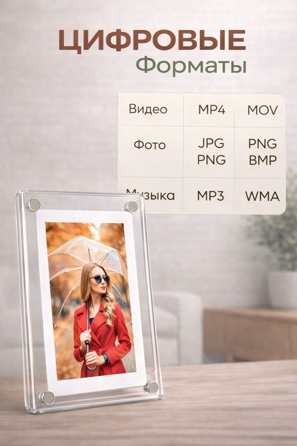 Фоторамка Yili CF3 5" цифровая белая купить,NaN