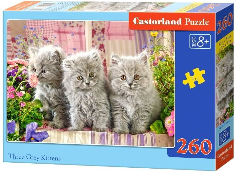 Пазлы Castorland Три серых котенка 260 деталей купить,NaN