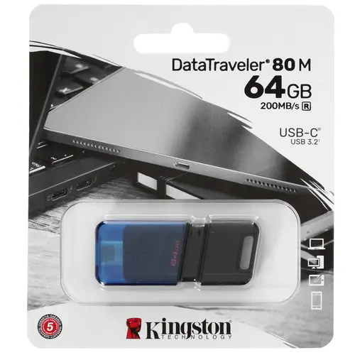 USB флэш-накопитель Kingston Traveler 80M DT80M/64GB 64GB черно-синий купить,0