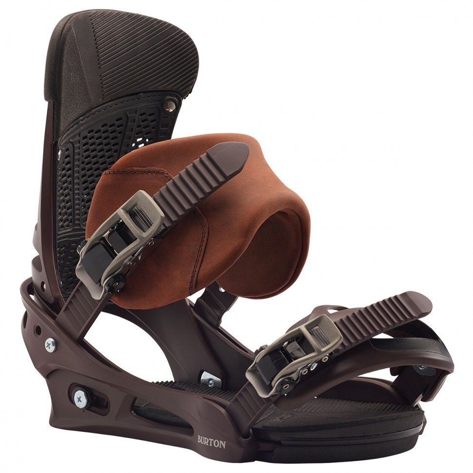 Крепление для сноуборда Burton Malavita Leather 2020 L deep cognac коричневое купить,NaN