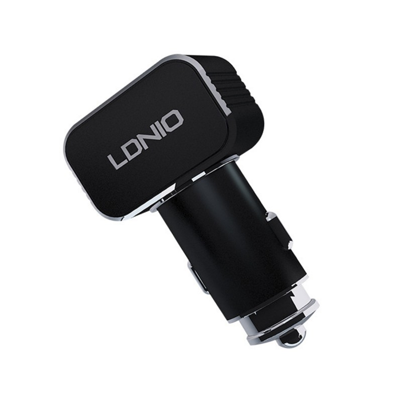 Автомобильное зарядное устройство LDNIO C306 2*USB-A Lightning Black