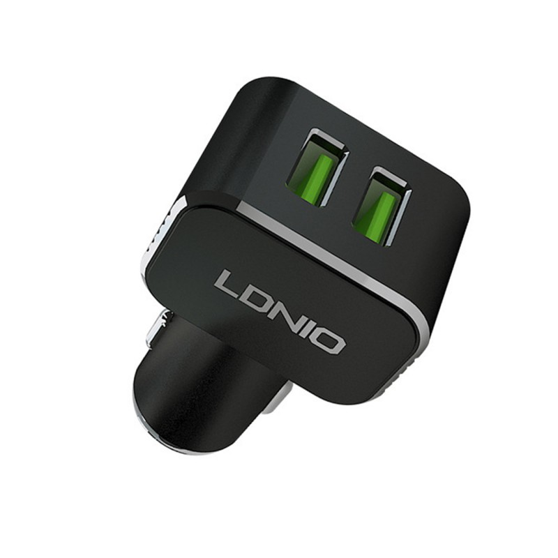 Автомобильное зарядное устройство LDNIO C306 2*USB-A Lightning Black купить,0