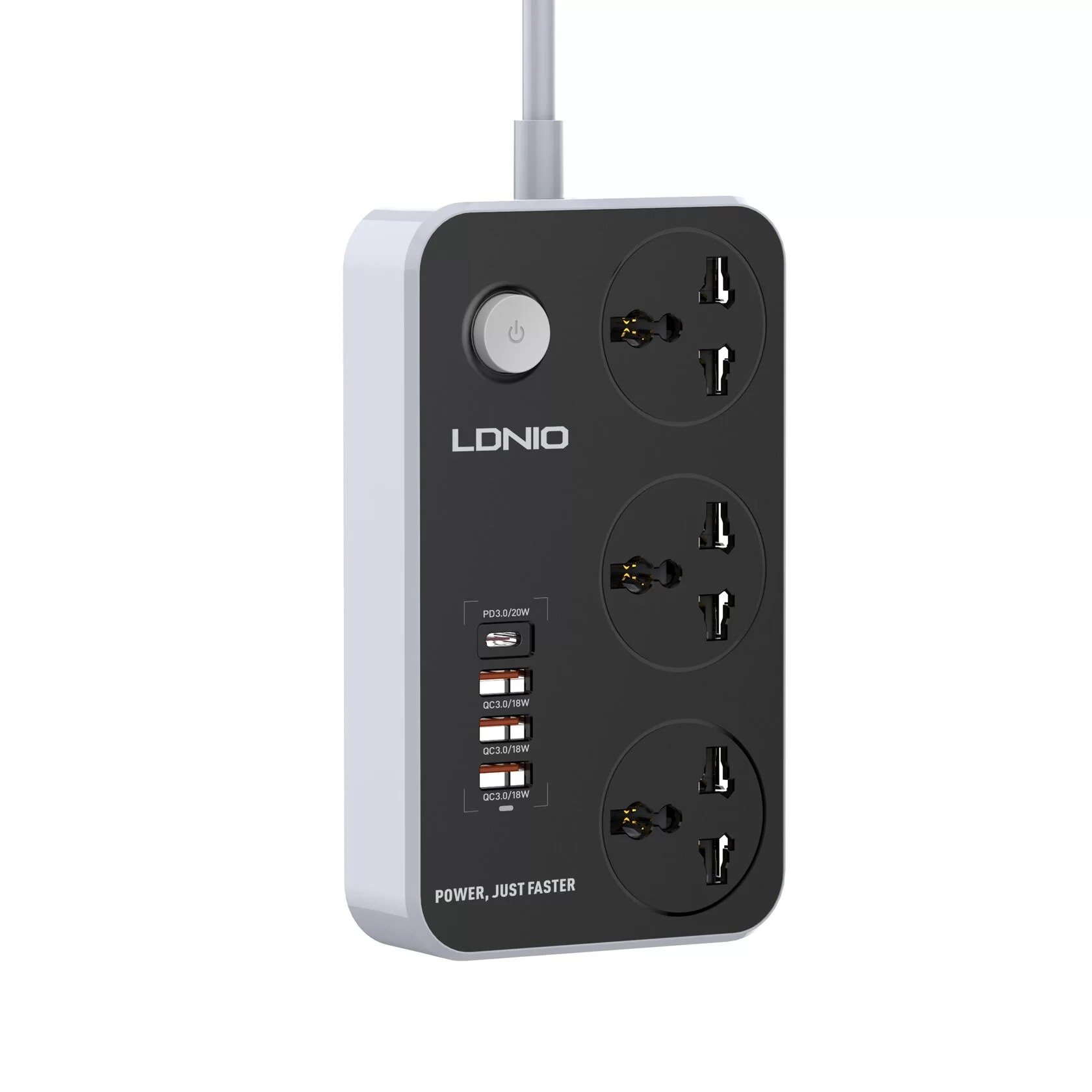 Сетевой фильтр Ldnio Universal SC3412 3 розетки черный
