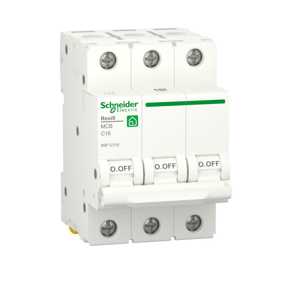 Автоматический выключатель Schneider Electric RESI9 SE С 16А 3P R9F12316 белый