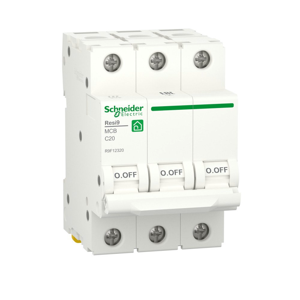 Автоматический выключатель Schneider Electric RESI9 SE С 20А 3P R9F12320 белый