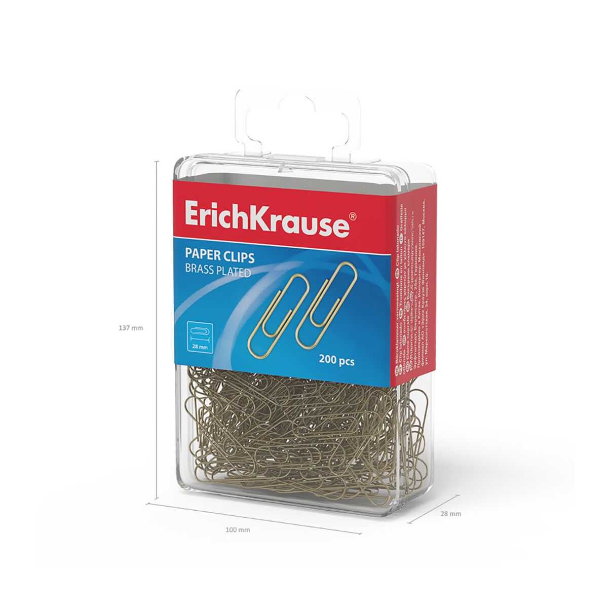 Скрепки ErichKrause металлические омедненные 28мм 200 шт 19739 купить,NaN