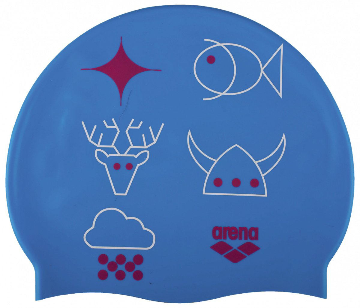 Шапочка для плавания Arena Print jr 15 синяя купить,NaN