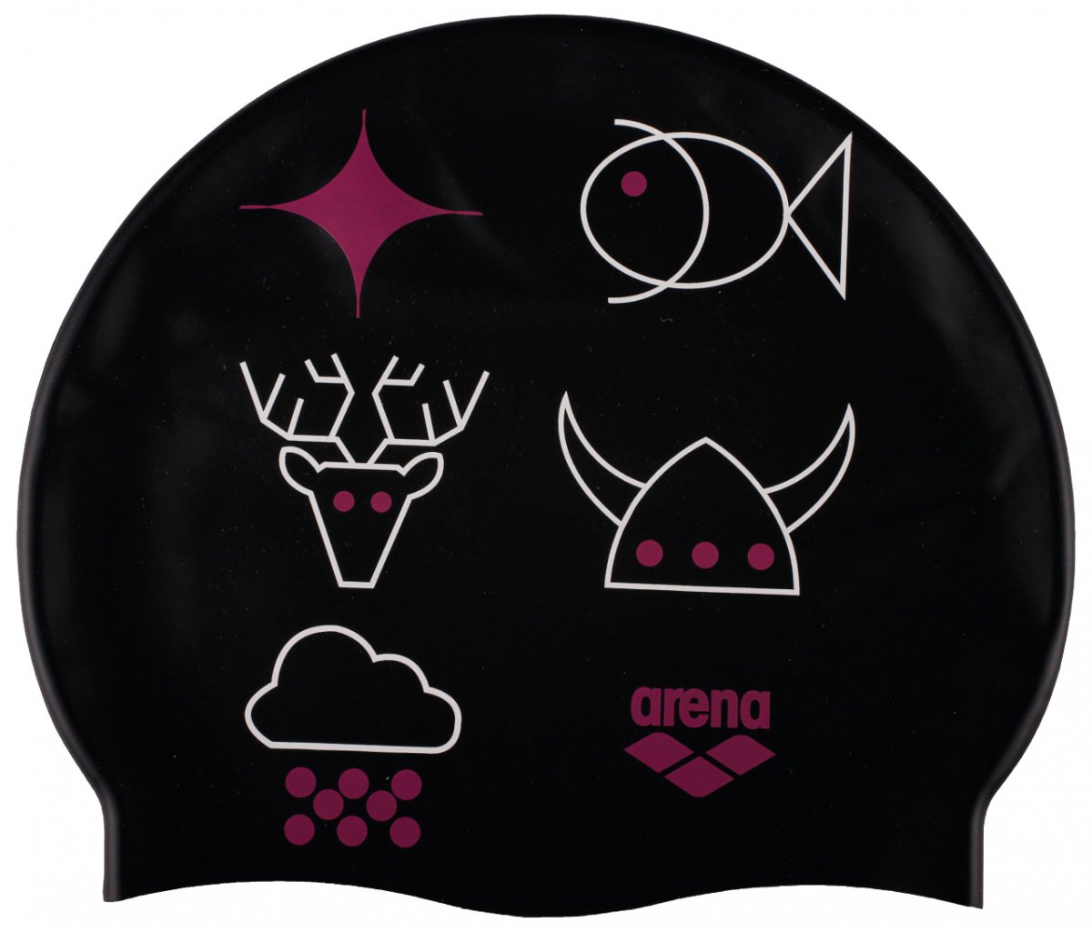 Шапочка для плавания Arena Print jr 13 черная купить,NaN
