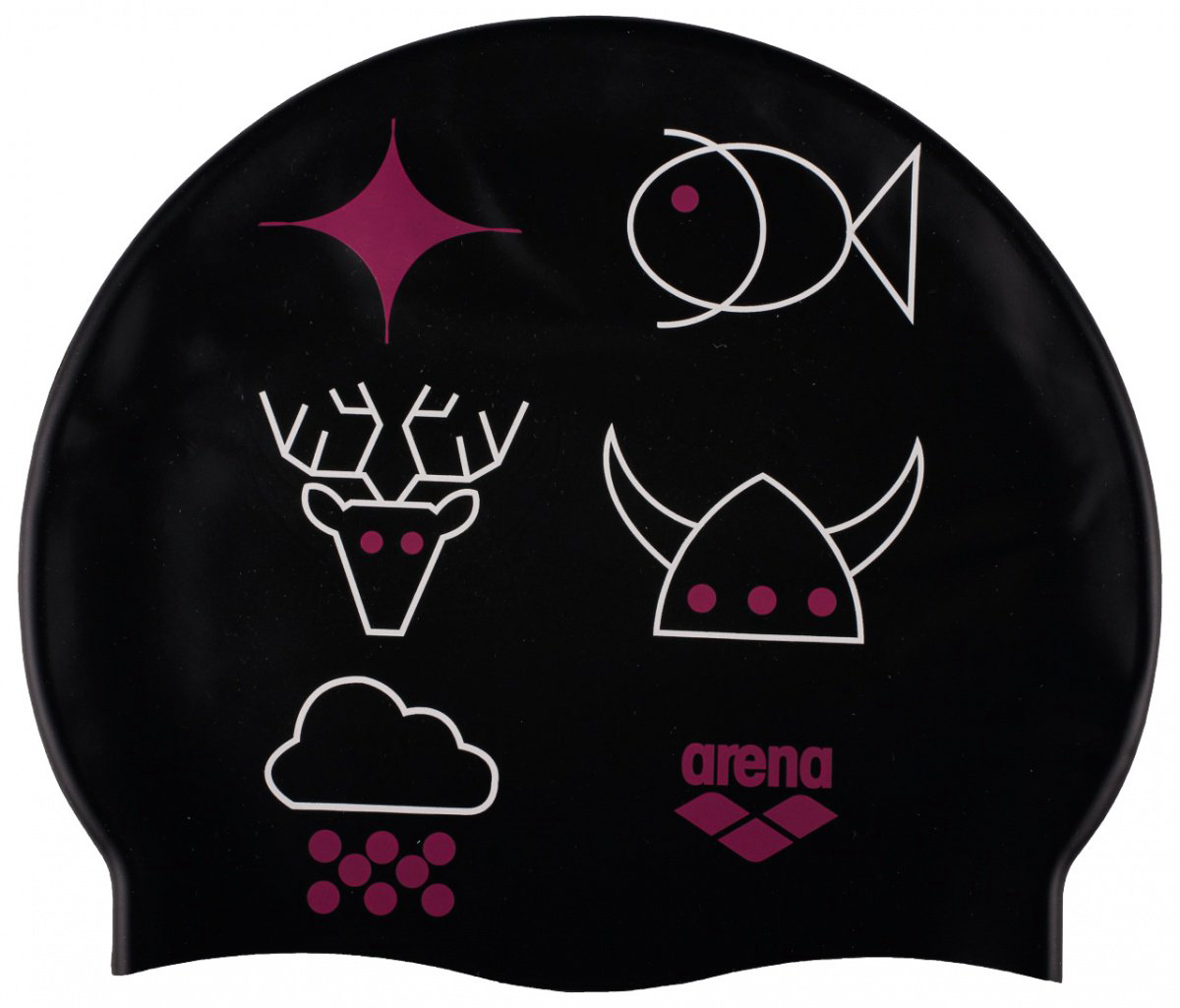 Шапочка для плавания Arena Print jr 13 черная купить,NaN