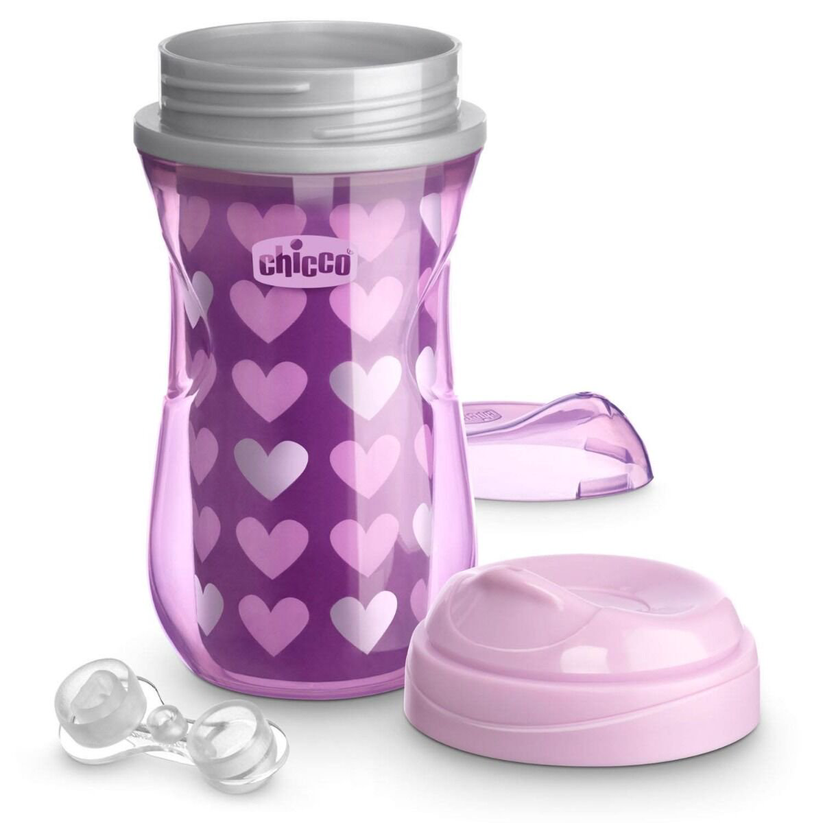 Поильник Chicco Active Cup 14м+ 266мл фиолетовый купить,NaN