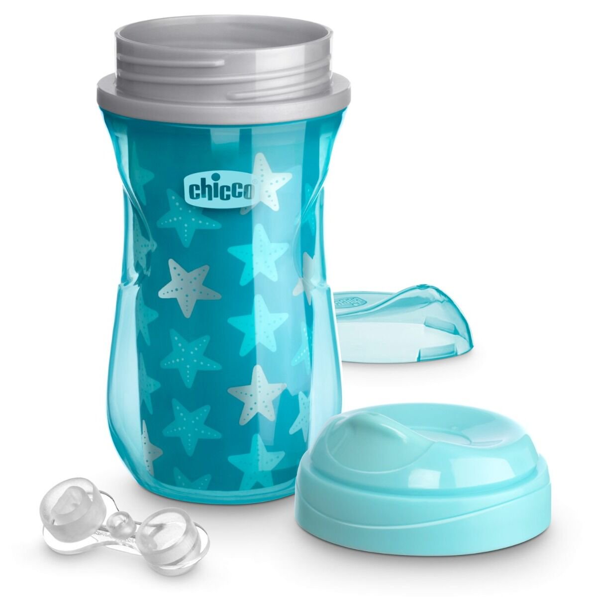 Поильник Chicco Active Cup 14м+  266мл голубой купить,0