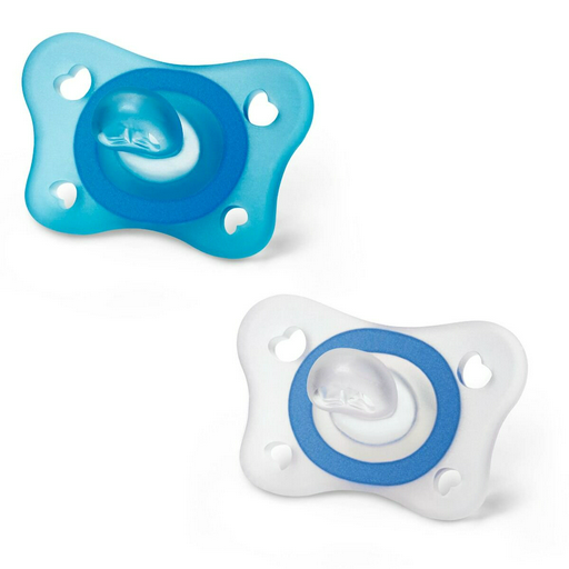  Пустышка Chicco Physio Soft Mini 2м+ 2шт голубая