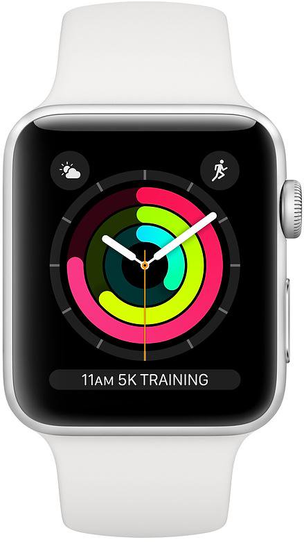 Смарт часы Apple Watch Series 3 38mm MTEY2 Sport Band Whit-Silver 