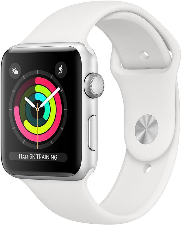 Смарт часы Apple Watch Series 3 38mm MTEY2 Sport Band Whit-Silver 