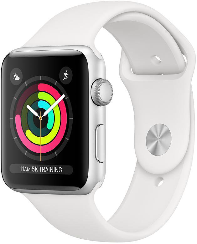 Смарт часы Apple Watch Series 3 38mm MTEY2 Sport Band Whit-Silver 
