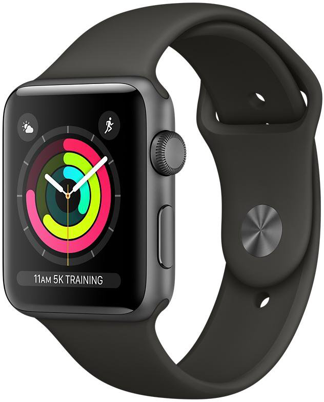 Смарт часы Apple Watch Series 3 42mm MTF32 Sport Band  Space Grey/Black 
