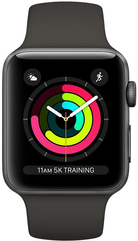 Смарт часы Apple Watch Series 3 42mm MTF32 Sport Band  Space Grey/Black  купить,NaN