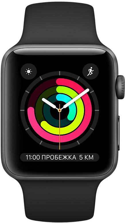 Смарт часы Apple Watch Series 3 38mm MTF02 Space Gray Aluminium Case with Black Sport Band  купить,NaN