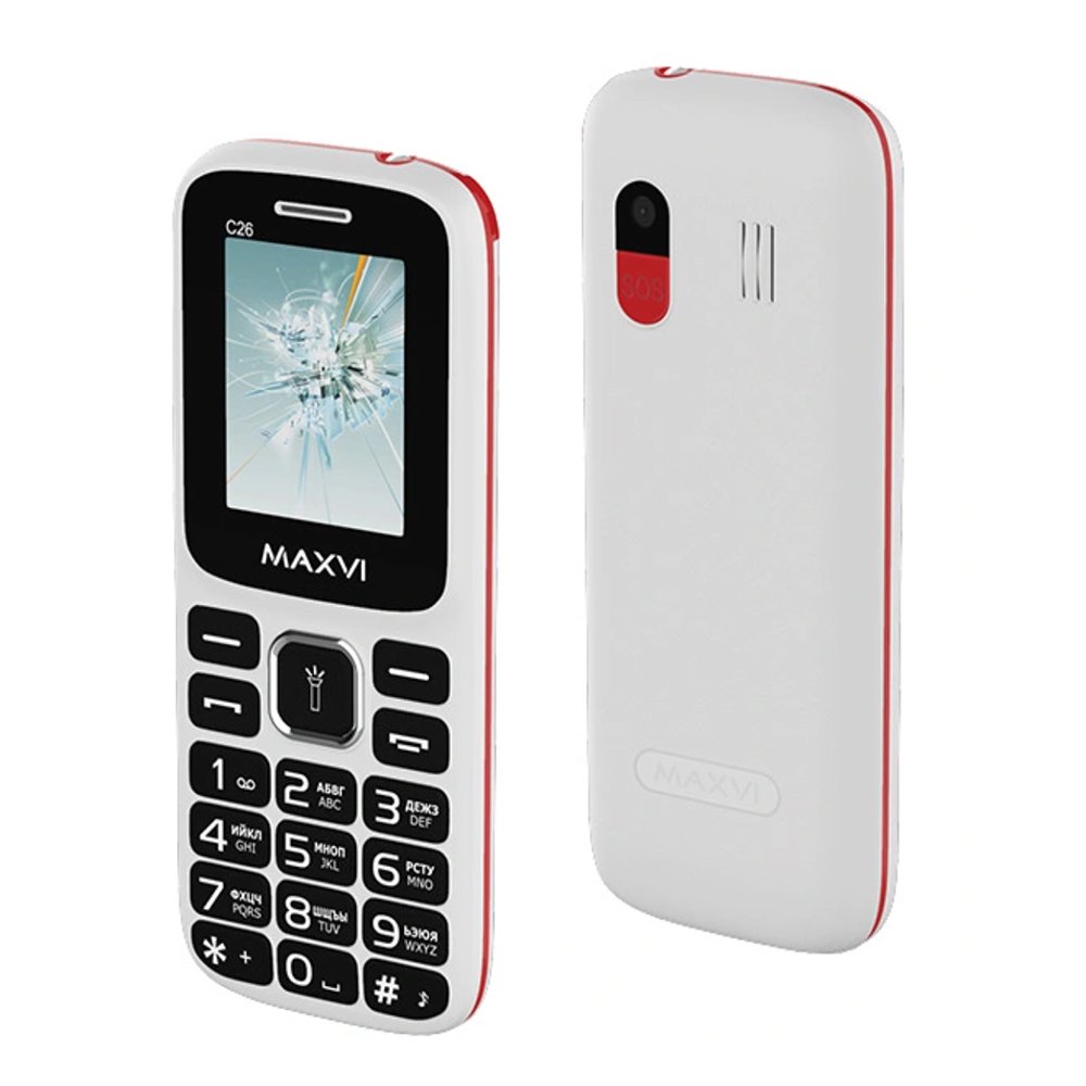 Мобильный телефон Maxvi C26 White-Red