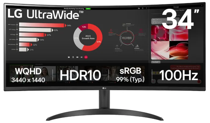 Монитор LG 34WR50QK-B 34'' Curved Black