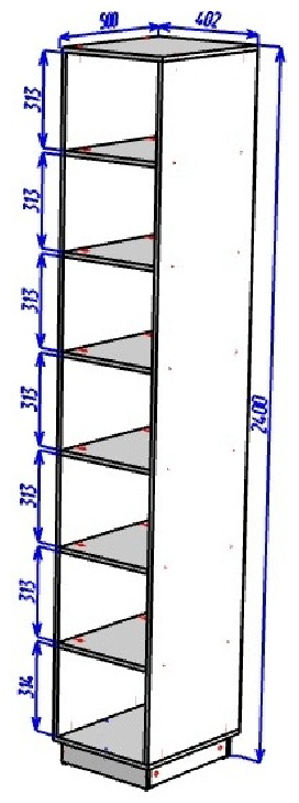 Шкаф Dominika Стоунхендж 1Д 40x50х240см серый купить,NaN