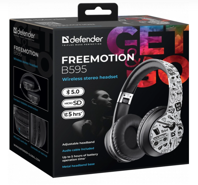 Наушники Defender FreeMotion B595 63596 Print купить,NaN