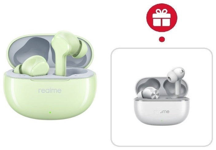 Наушники Realme T110. зеленый + подарок купить,NaN