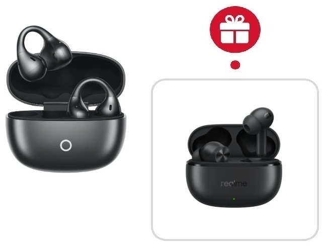 Наушники Realme Buds Clip черный + подарок купить,NaN