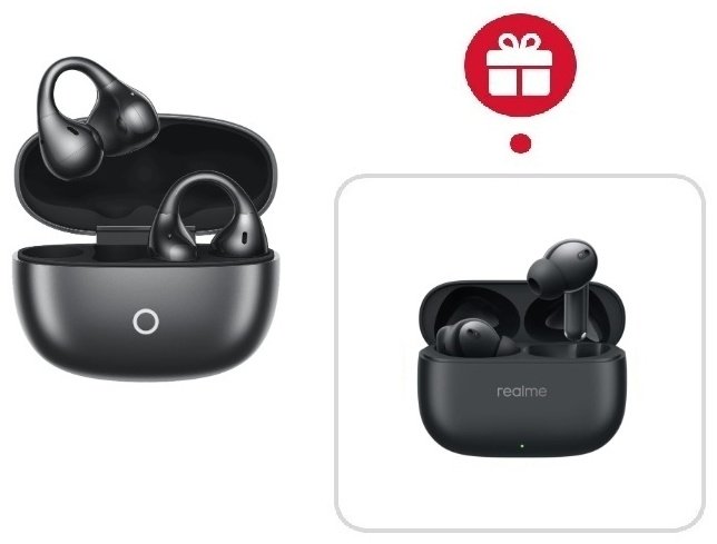 Наушники Realme Buds Clip черный + подарок купить,NaN