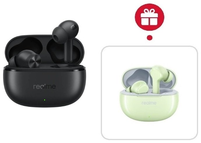 Наушники Realme Buds T200x черный + подарок купить,NaN