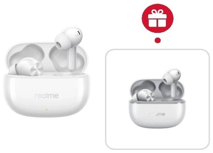 Наушники Realme Buds T200x белый + подарок купить,NaN