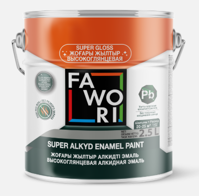 Эмаль Fawori Super Alkyd Enamel Paint - 717 светло-желтая глянцевая 2.5л