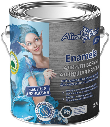 Эмаль Alina Paint Alkyd Enamela - 717 желтая глянцевая 3.1кг